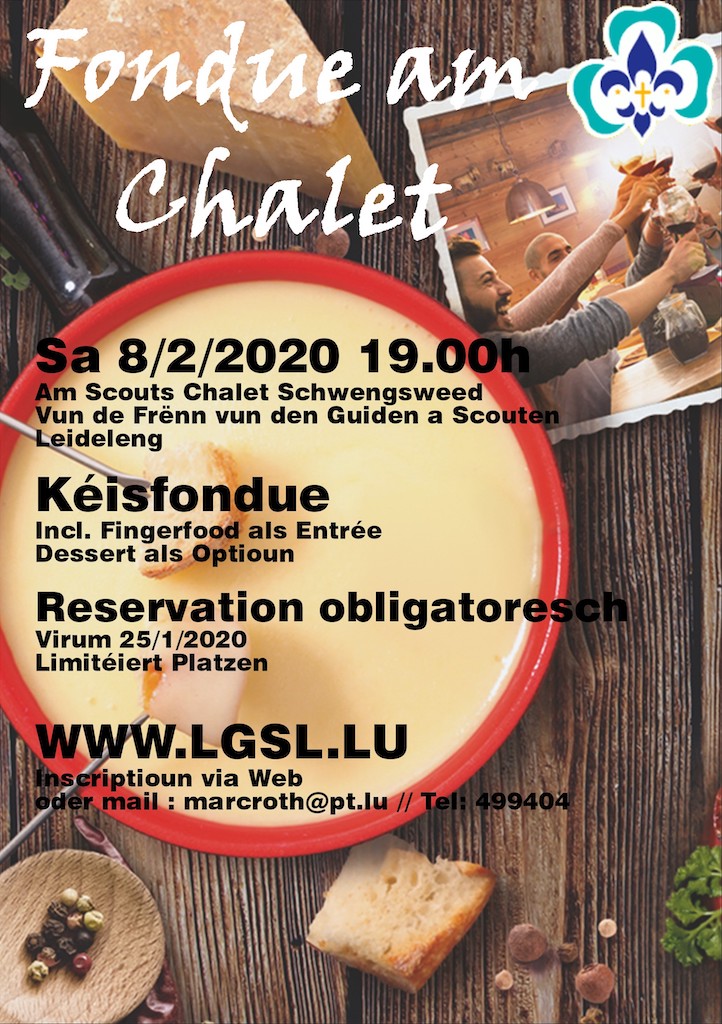 Flyer vun der Soirée Fondue am Chalet