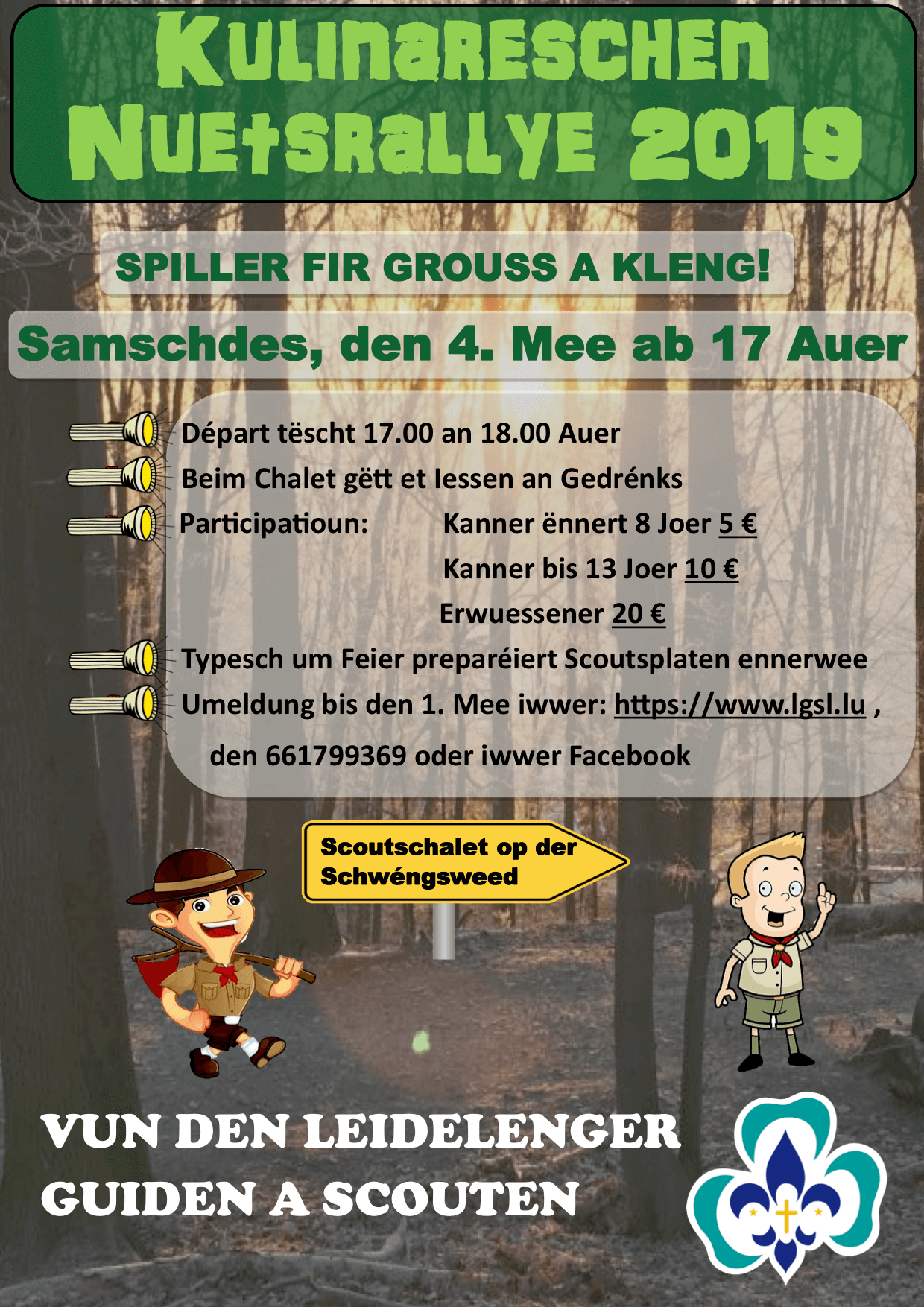 Flyer vum kulinareschen Nuetsrallye 2019